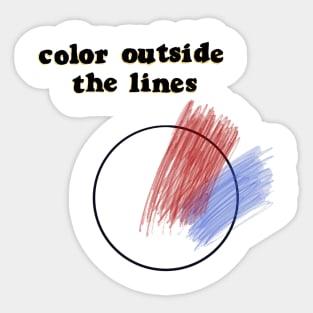 color outside the lines - same here man podcast Sticker